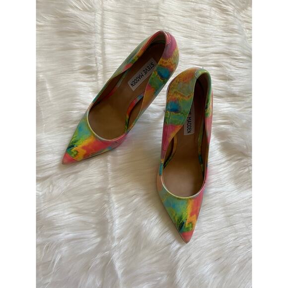 New Women's Steve Madden Tie Dye 4.5" High Heels- Size 6 - Picture 1 of 14